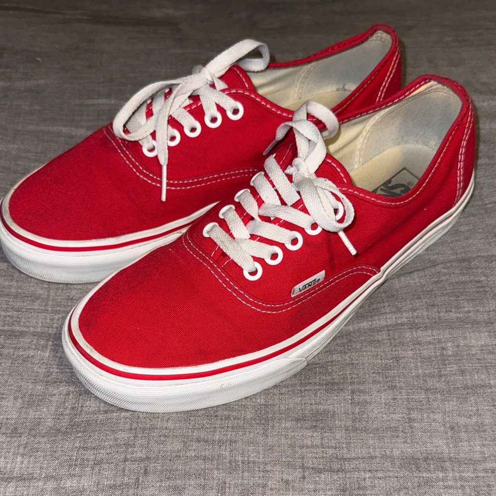 Vans Men's Bold Red Lace-Up Skate Sneakers